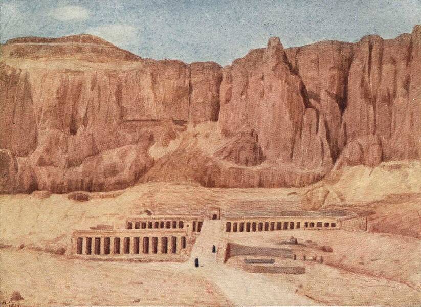 Храмъ царицы Хатасу въ Дейръ-Эль-Бахари.